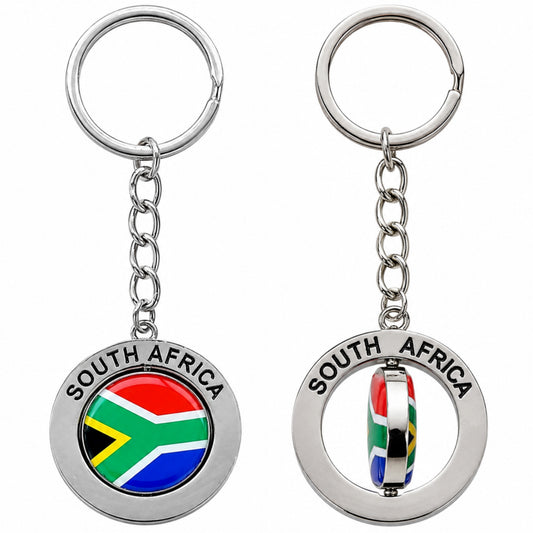 Spinning Keyring SA Flag