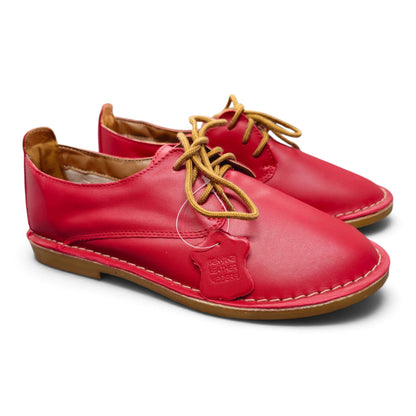 Red Lace Up Veldskoen | Genuine Leather