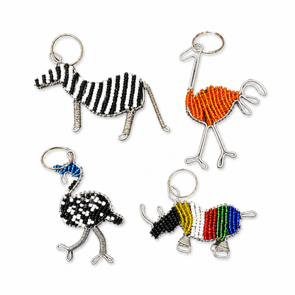 Beaded Wire Safari Keyring