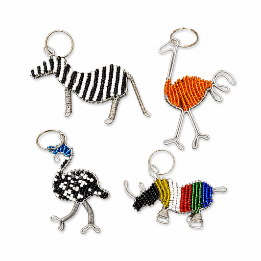 Beaded Wire Safari Keyring - Sharon's Factory Shop