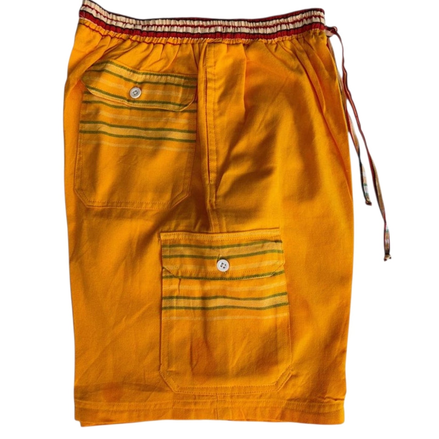 Orange & Red Kikoy Bermuda Shorts