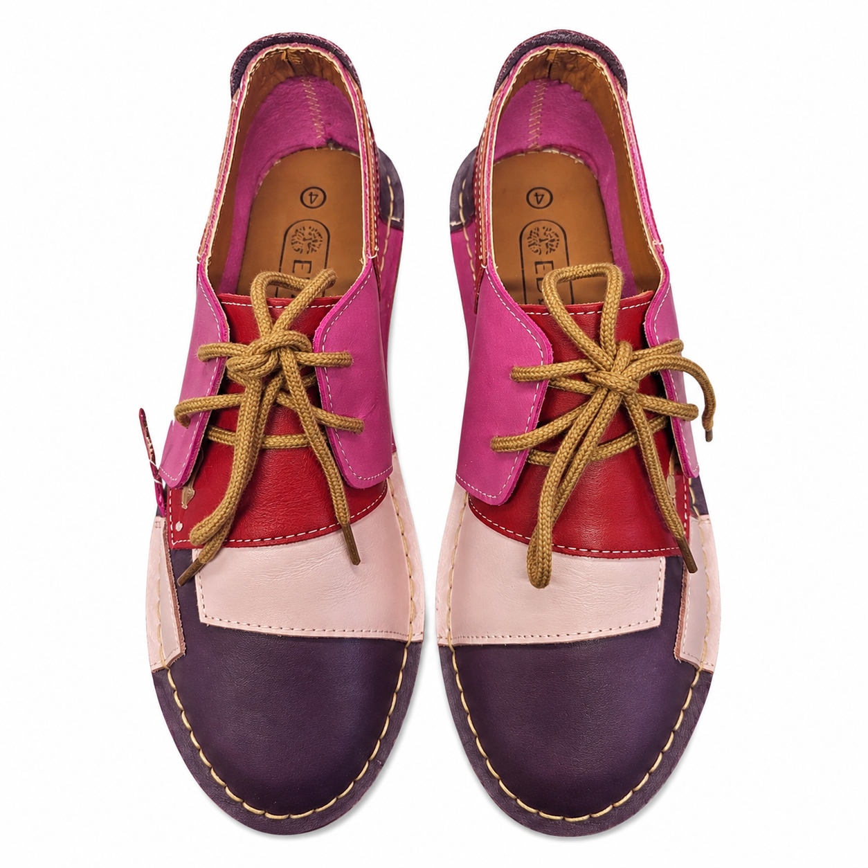 Pink Frankie Lace Up Veldskoen | Genuine Leather
