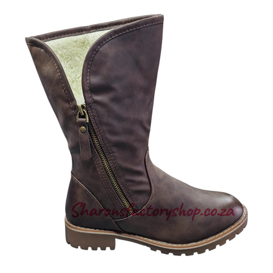 A1 Coffee Mid Calf Boot