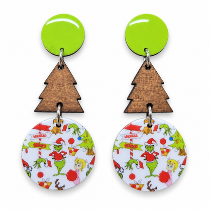 Christmas Dangle Stud Earrings