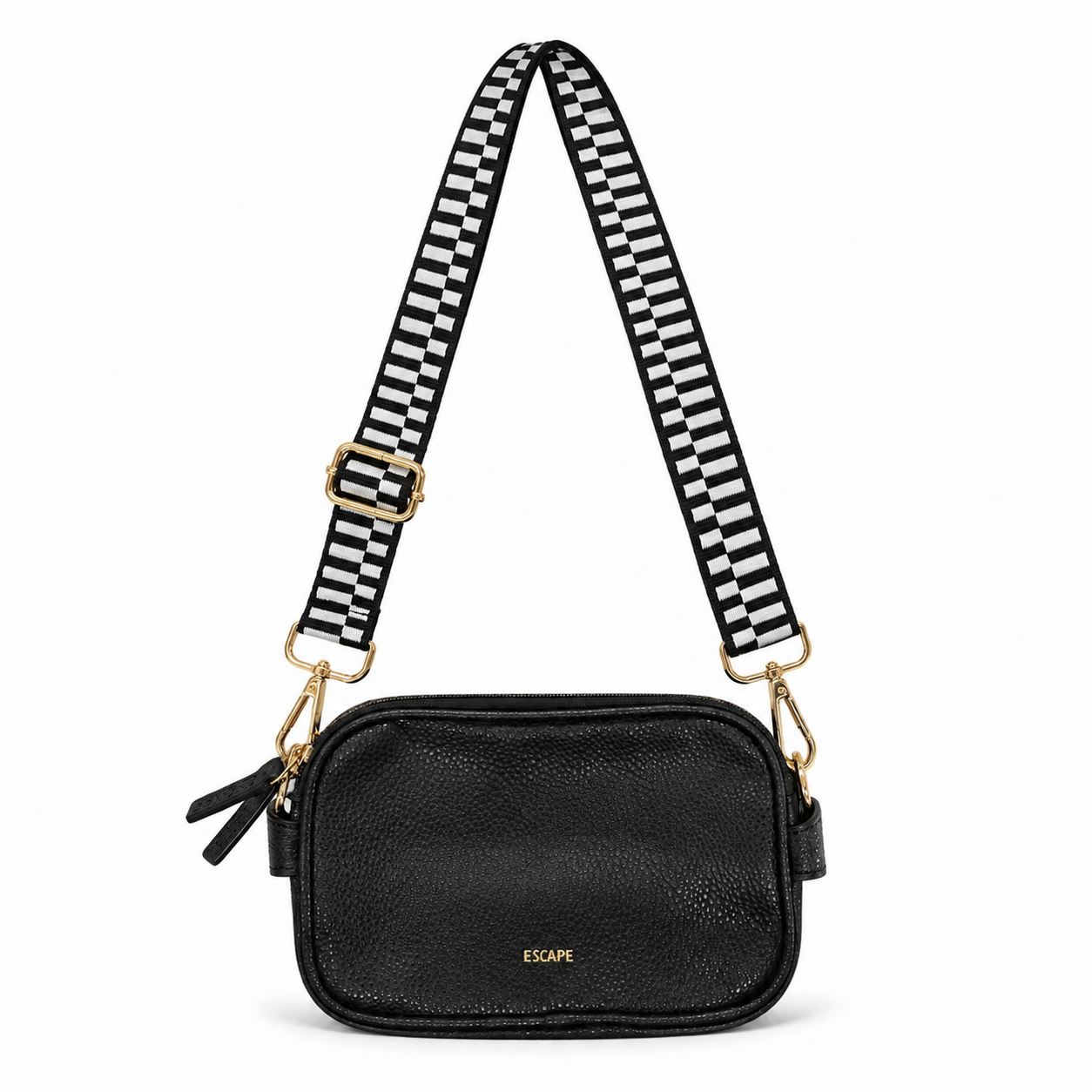 Escape Black Cross Body Bag | Two Zips