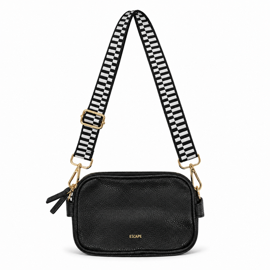 Escape Black Cross Body Bag | Two Zips