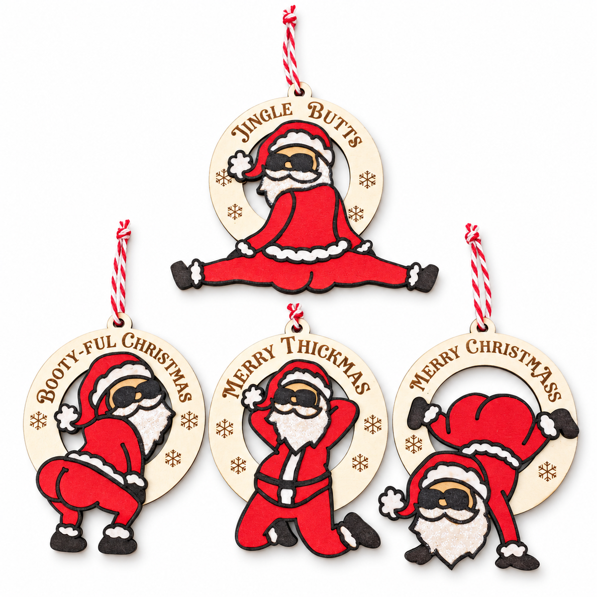 Cheeky Santa Christmas Ornament