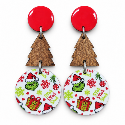 Christmas Dangle Stud Earrings