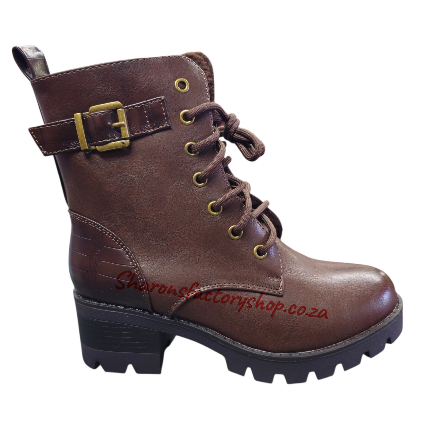206-3 Croc Heel Boot Coffee
