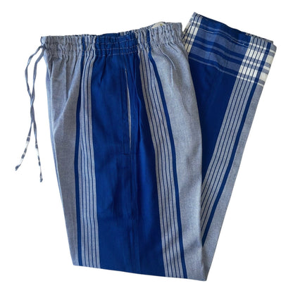 (XL) Striped Blues Kikoy Unisex Pants