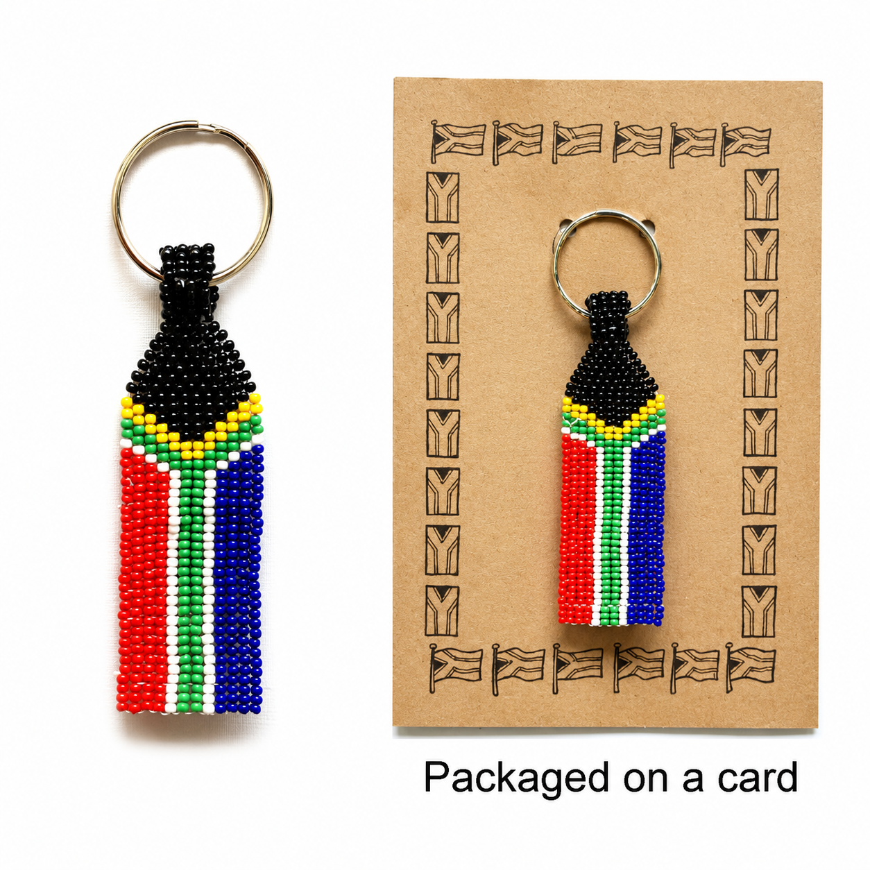 LRG Bead SA Flag Keyring