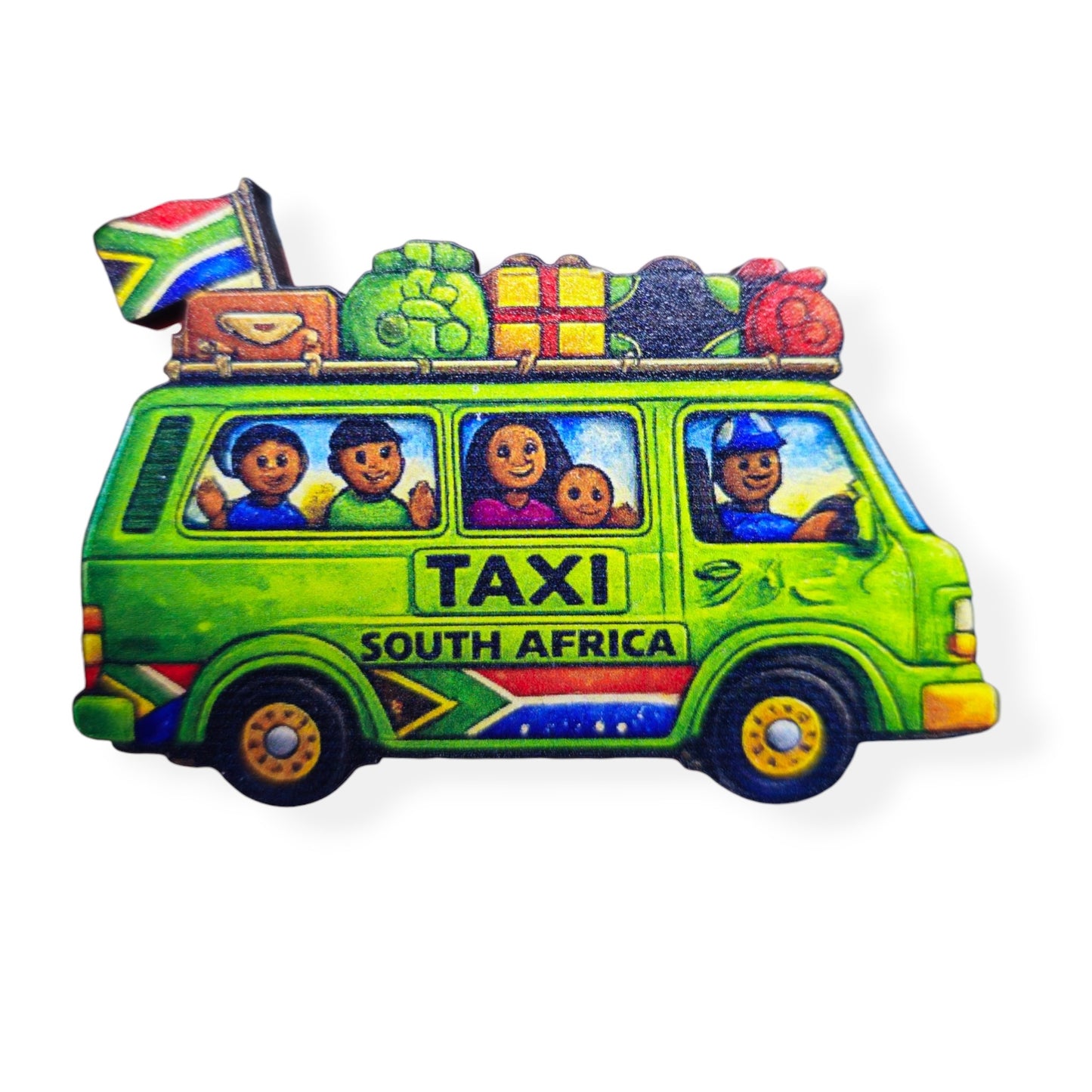 Wood Taxi Magnets