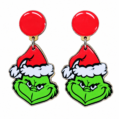 Christmas Grinchie Dangle Earrings