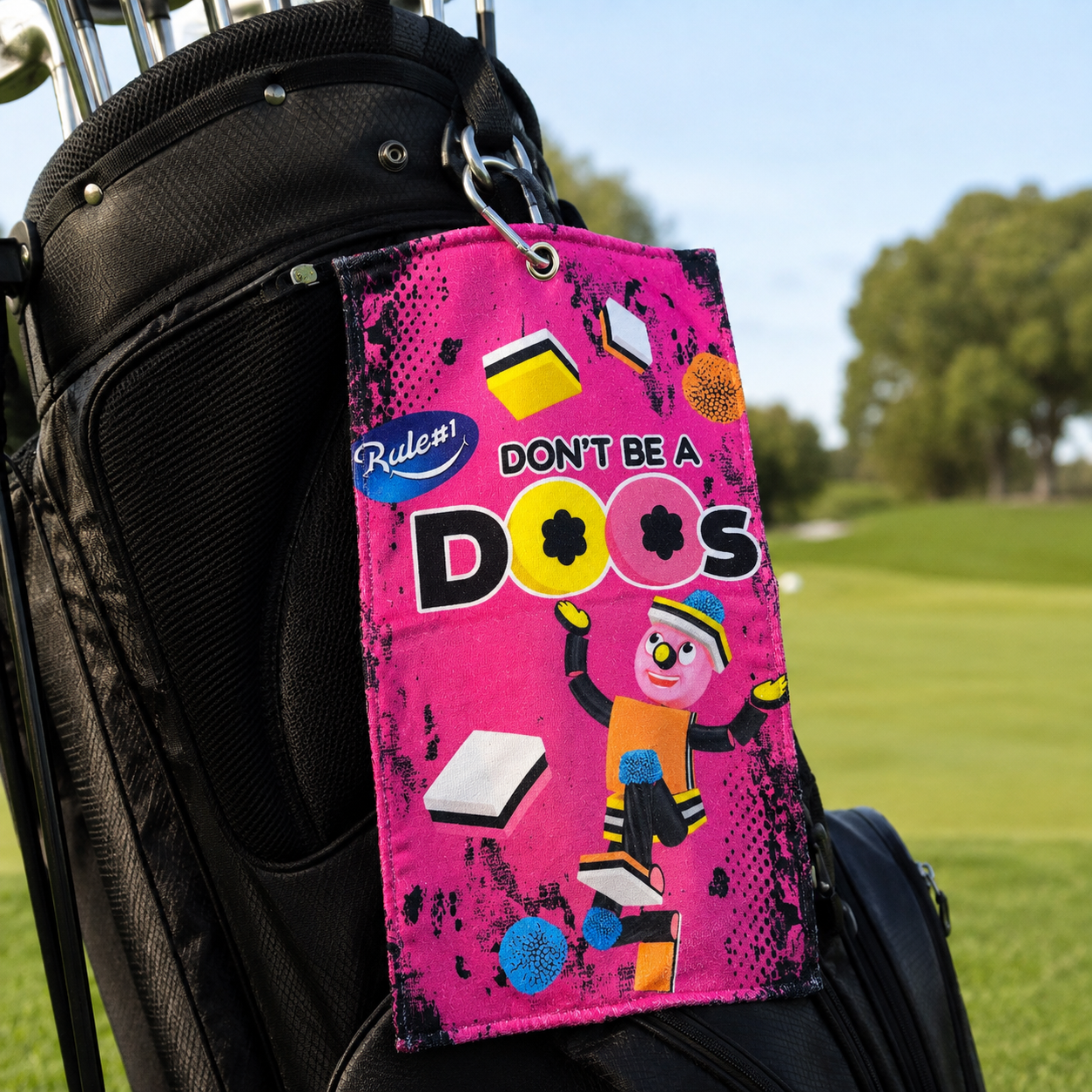 Parody Golf Lappies with Metal Clip