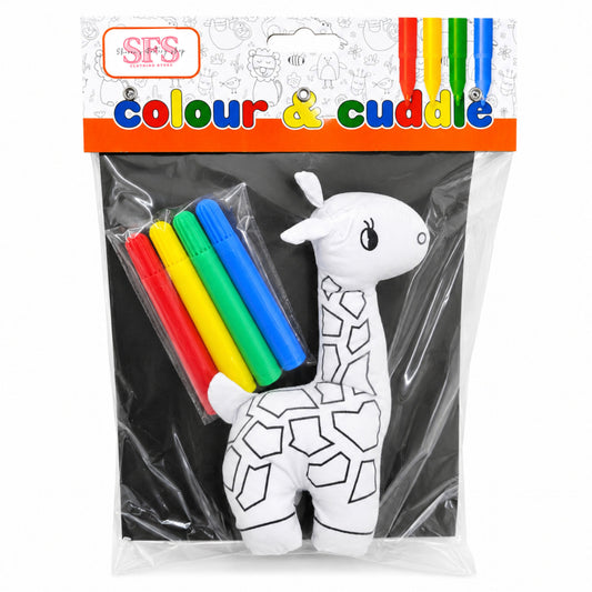 Colour & Cuddle Safari Colouring Set