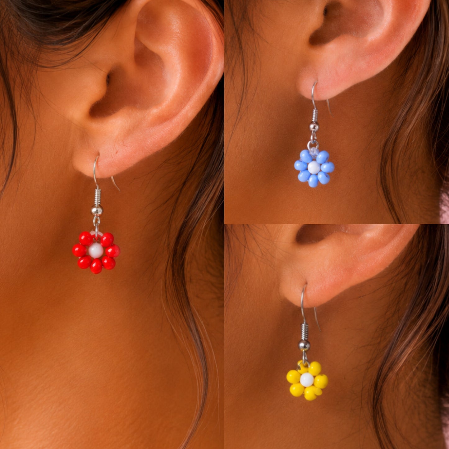 Handmade Flower Bead Earring