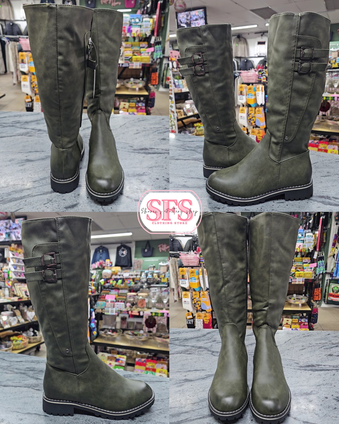 A3 Olive Green Long Boot