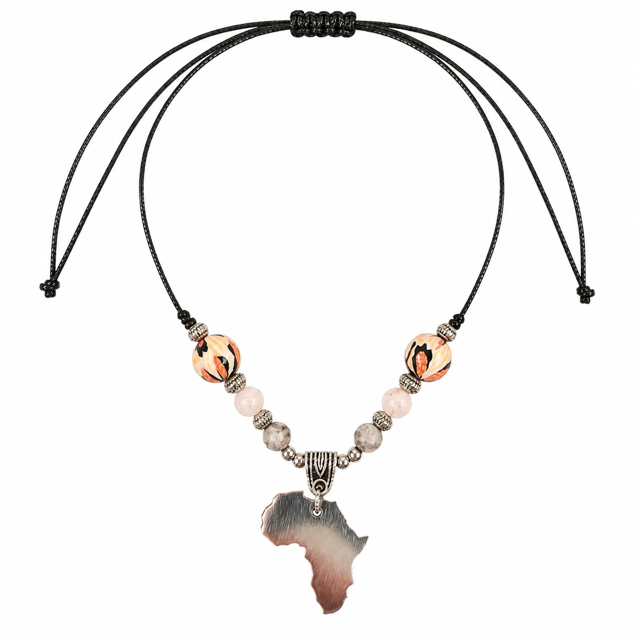 Stainless Steel African Continent Necklace