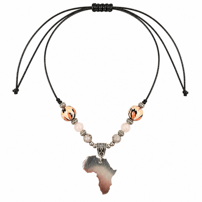 Stainless Steel African Continent Necklace