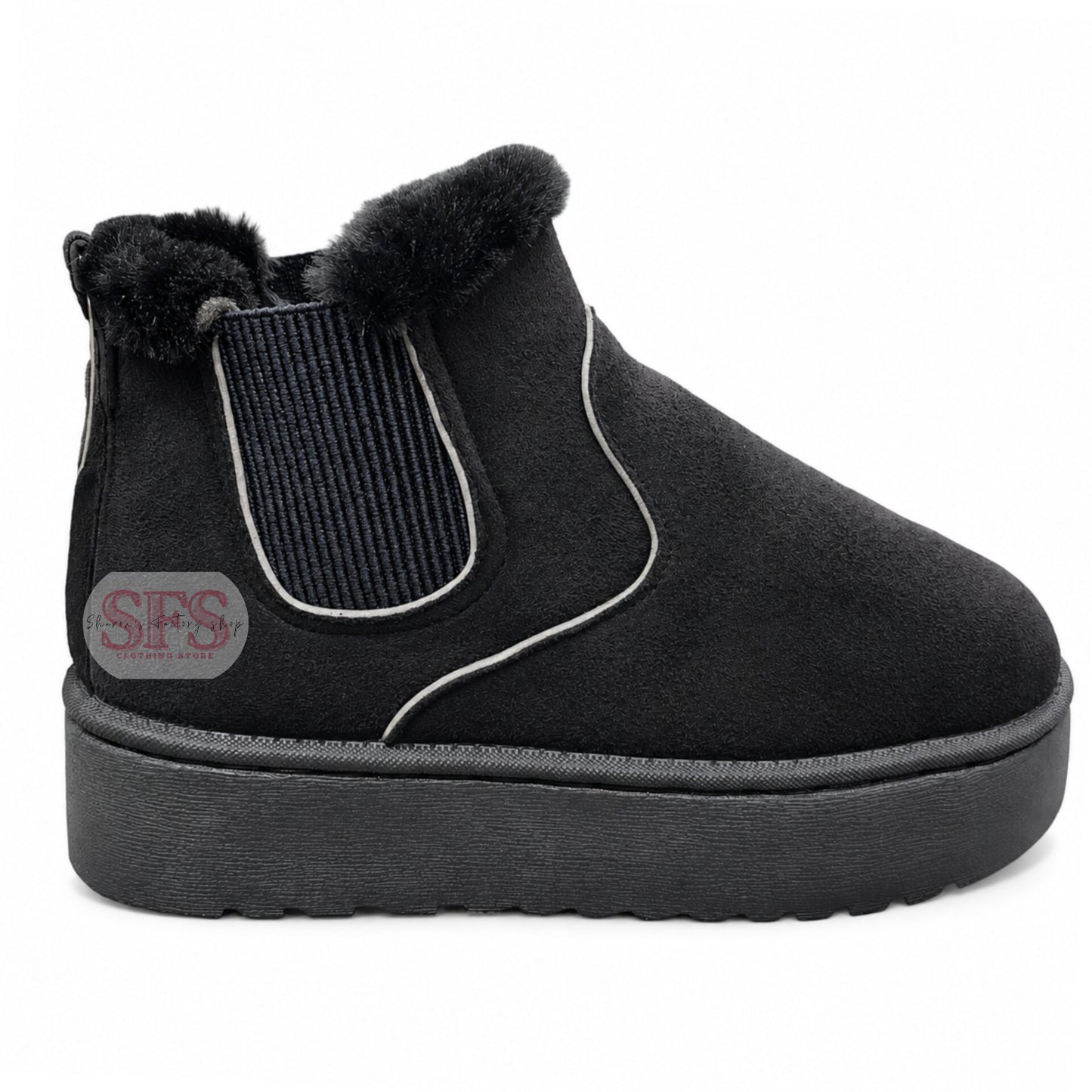 022 Fluffy Black Boot