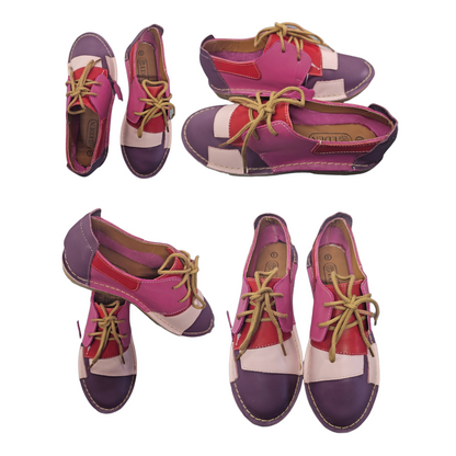 Pink Frankie Lace Up Veldskoen | Genuine Leather