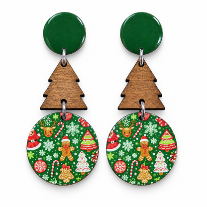 Christmas Dangle Stud Earrings
