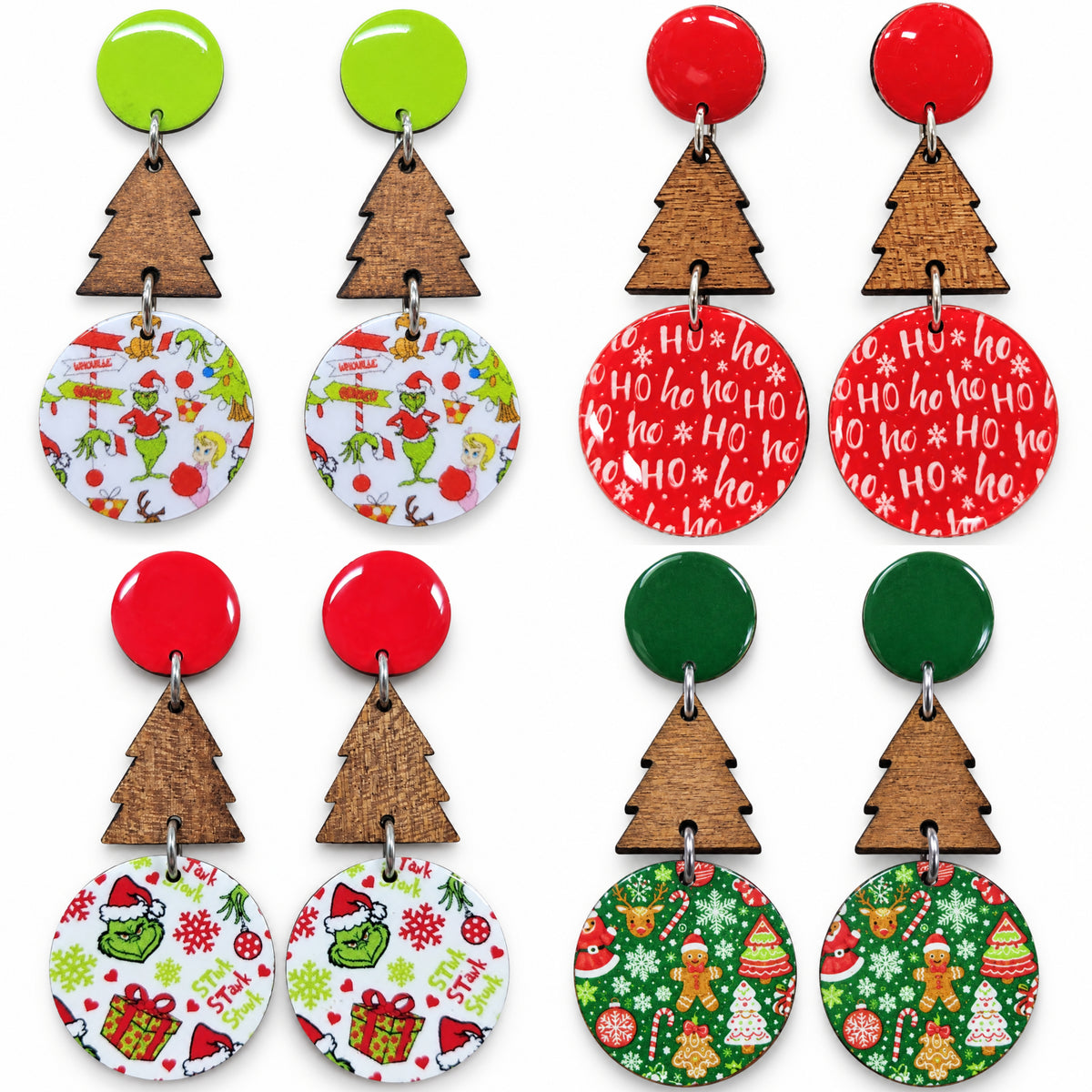 Christmas Dangle Stud Earrings