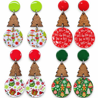 Christmas Dangle Stud Earrings