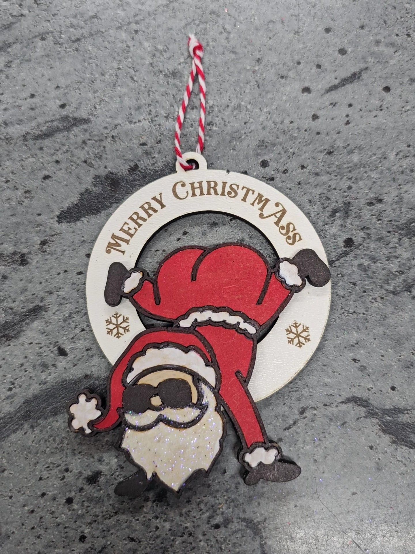 Naughty Santa Ornament