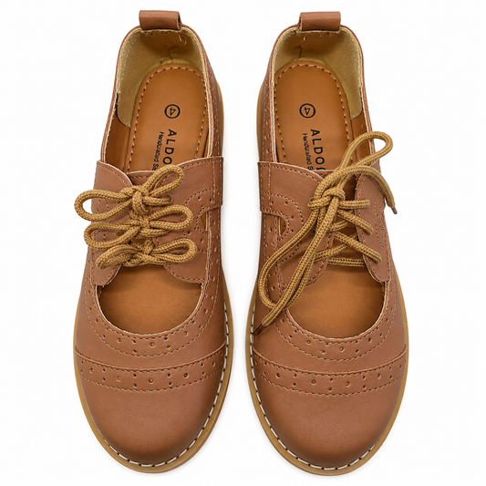 Aldora Tan Brouge Mary Jane | Genuine Leather - Sharon's Factory Shop