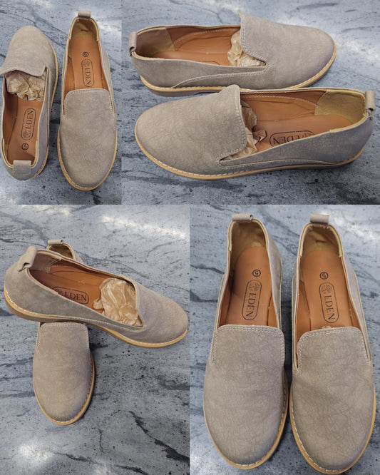 Taupe Loafer Vellies - Synthetic