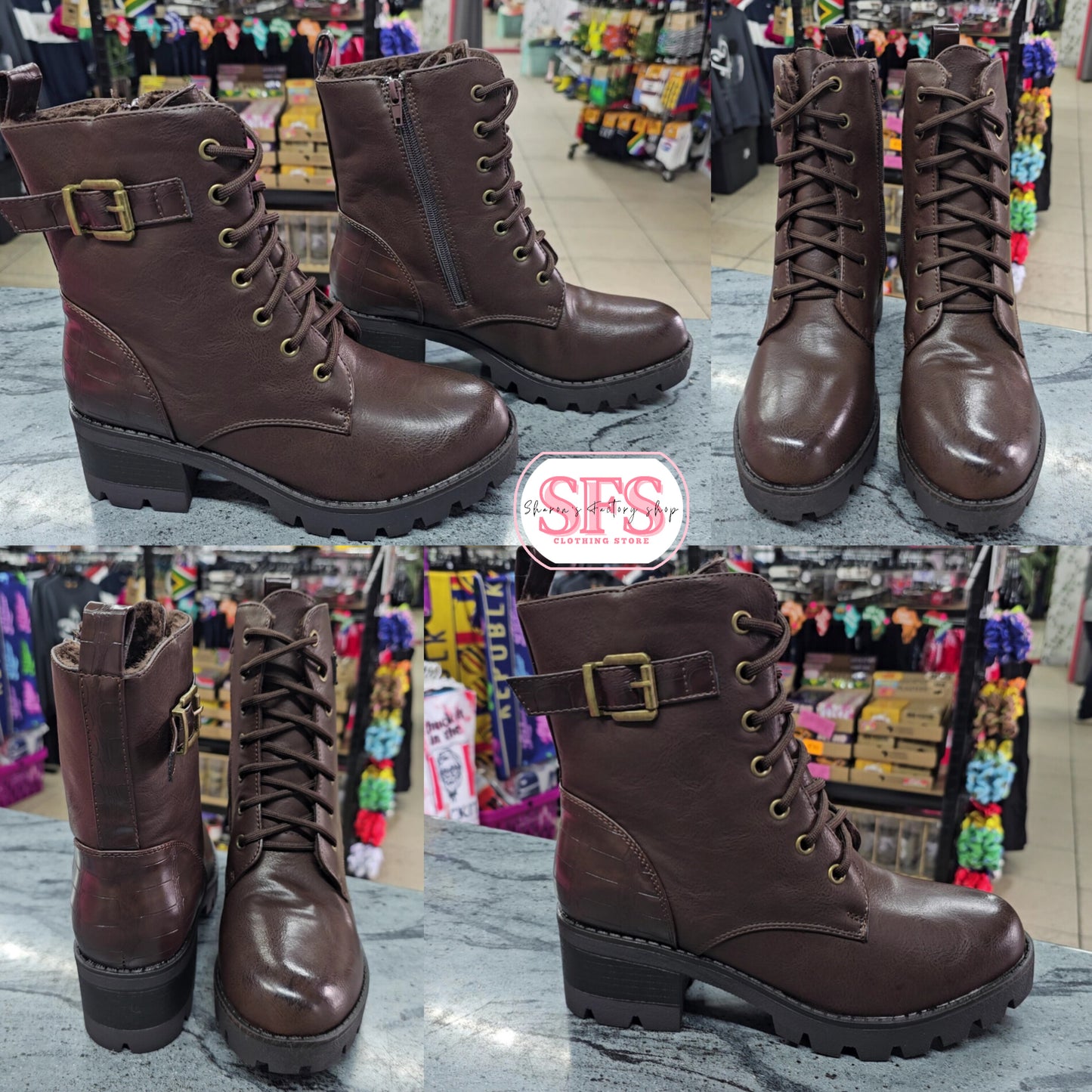 206-3 Croc Heel Boot Coffee