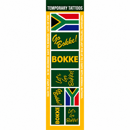 Official Springbok Supporter Temporary Tattoos