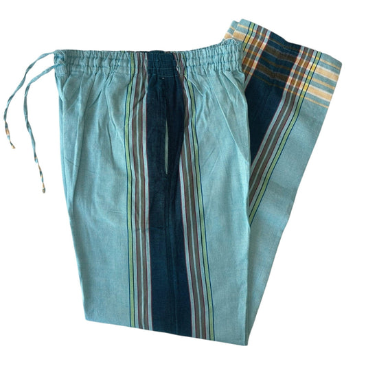 (M) Turquoise Kikoy Unisex Pants - Sharon's Factory Shop