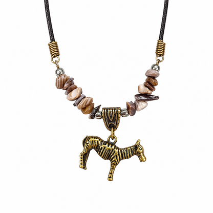 African Wildlife Gemstone Necklace