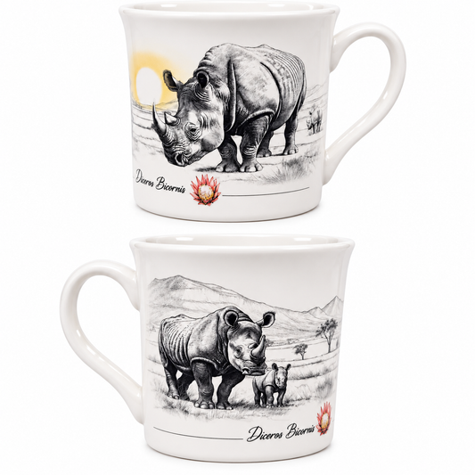 Rhino Endangered Species Mug - Sharon's Factory Shop