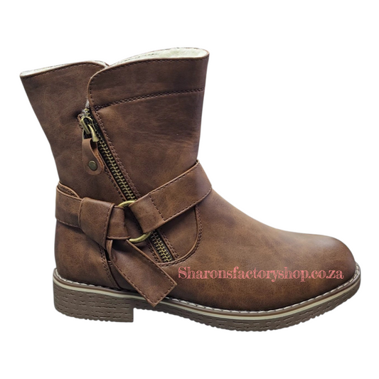 JX02 Khaki Buckle Boot