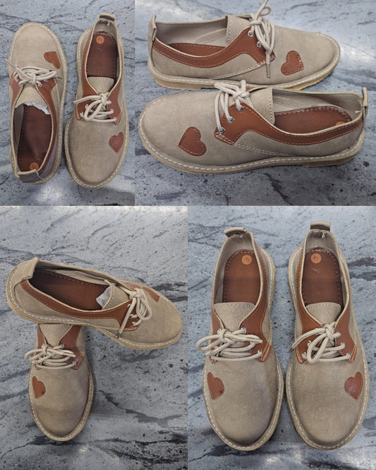 Synthetic Leather Taupe Vellies