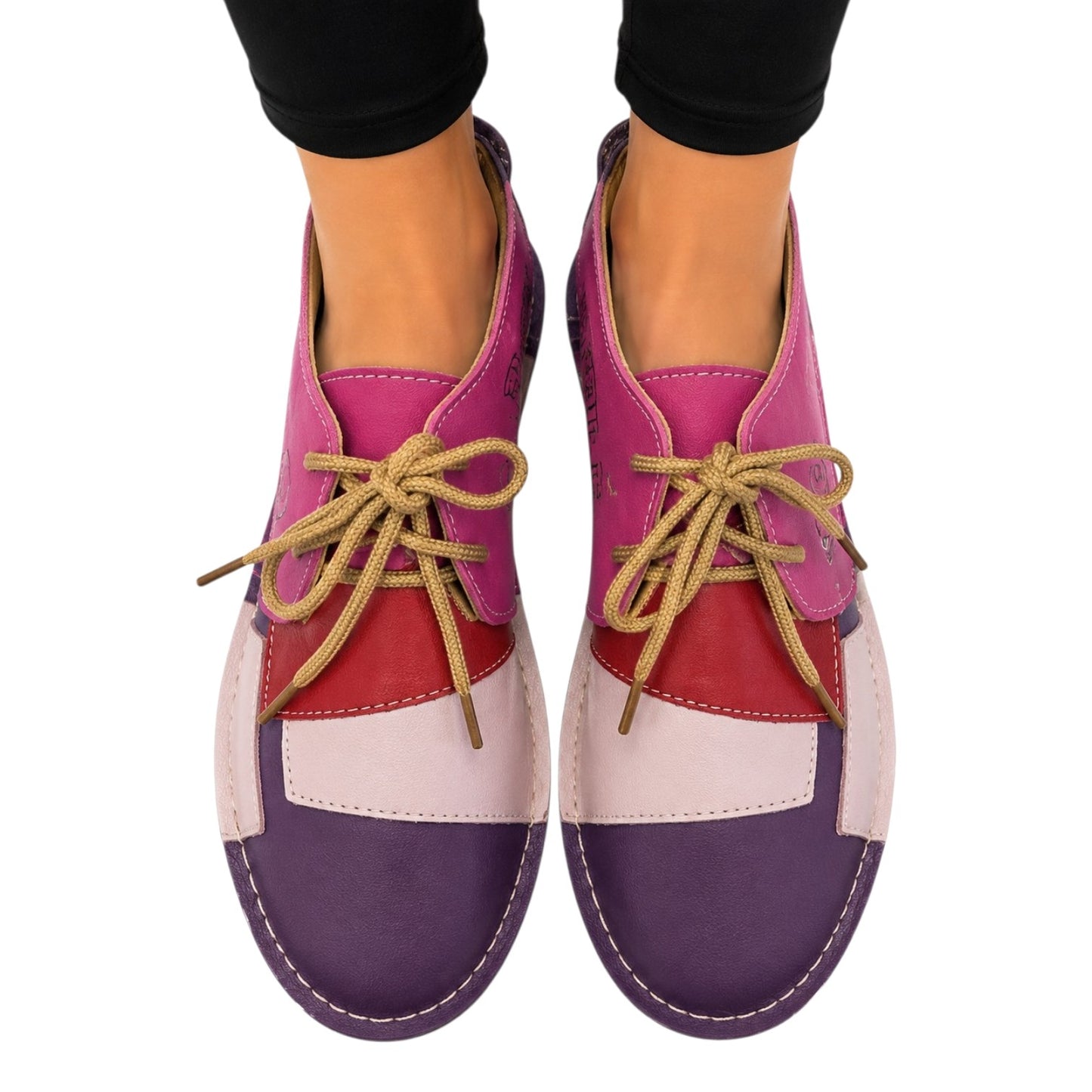 Pink Frankie Lace Up Veldskoen | Genuine Leather