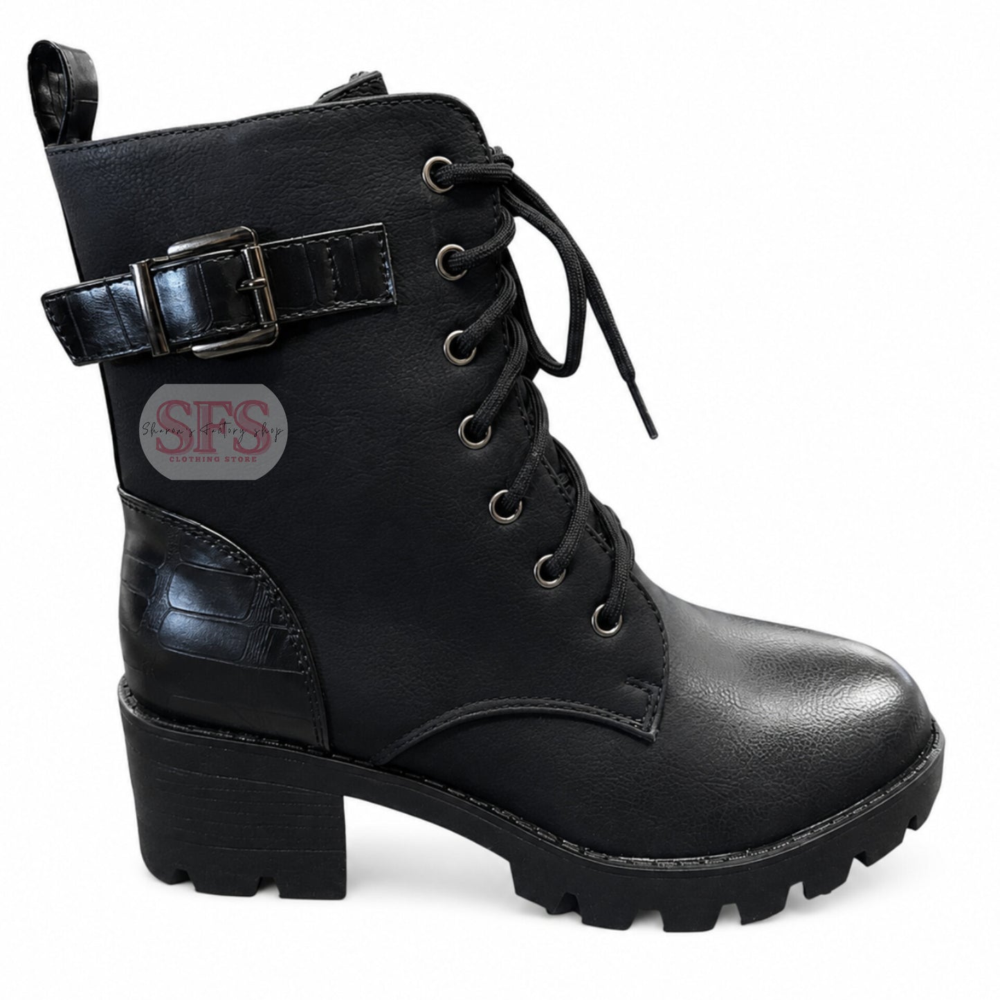 Black Croc Boots 206-3