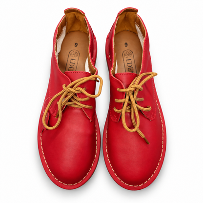 Red Lace Up Veldskoen | Genuine Leather