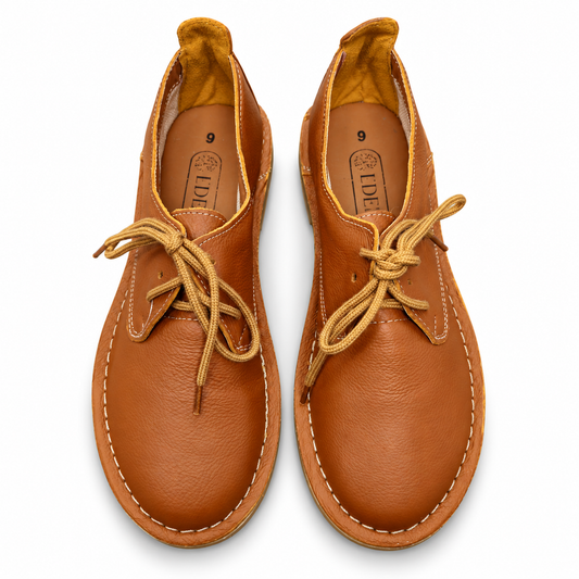 Cognac Lace Up Veldskoen | Genuine Leather