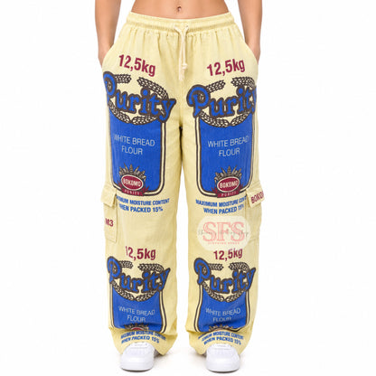 Pale Yellow Unisex Flourbag Cargos | Meelbroeke