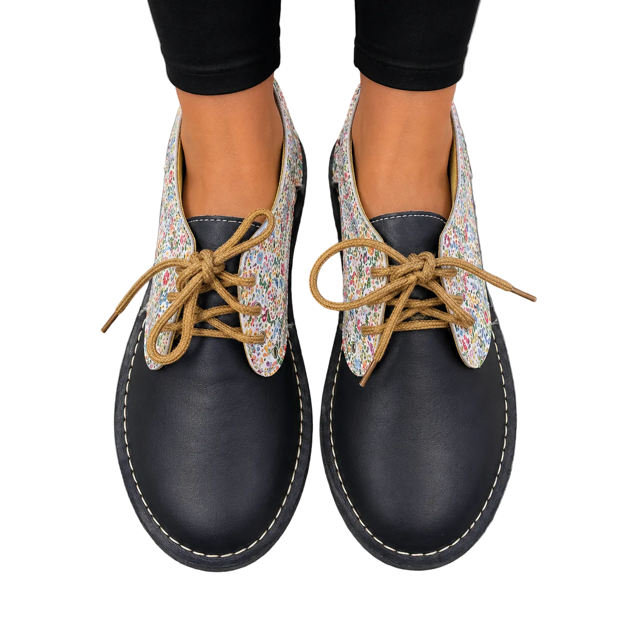 Black & White Lace Up Veldskoen | Genuine Leather