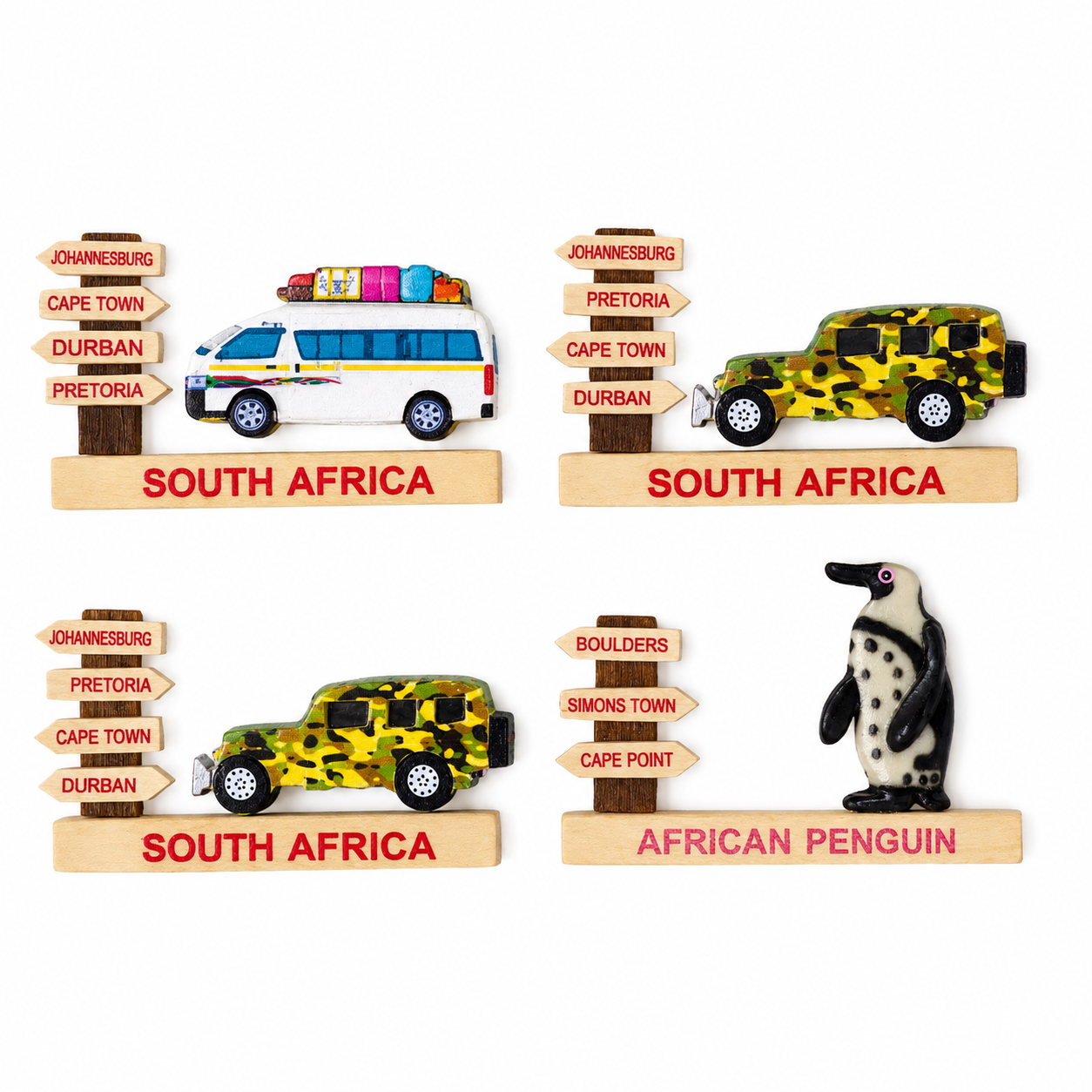 SA Destination Wood Magnets