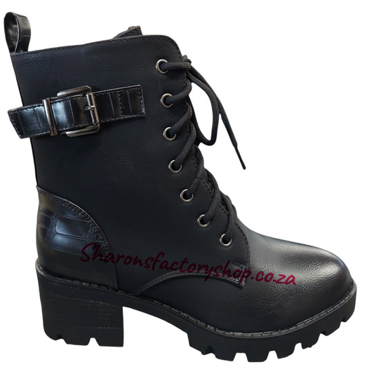 Black Croc Boots 206-3
