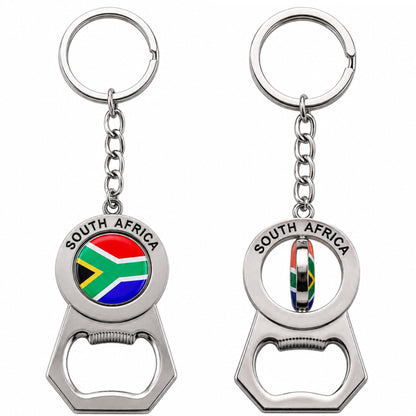 Spinning SA Flag Bottle Opener Keyring