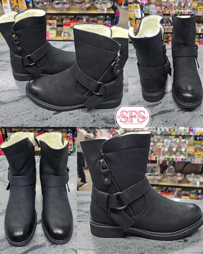 A86-1 Buckle Short Black Boot