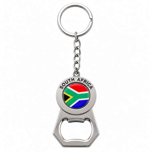 Spinning SA Flag Bottle Opener Keyring - Sharon's Factory Shop