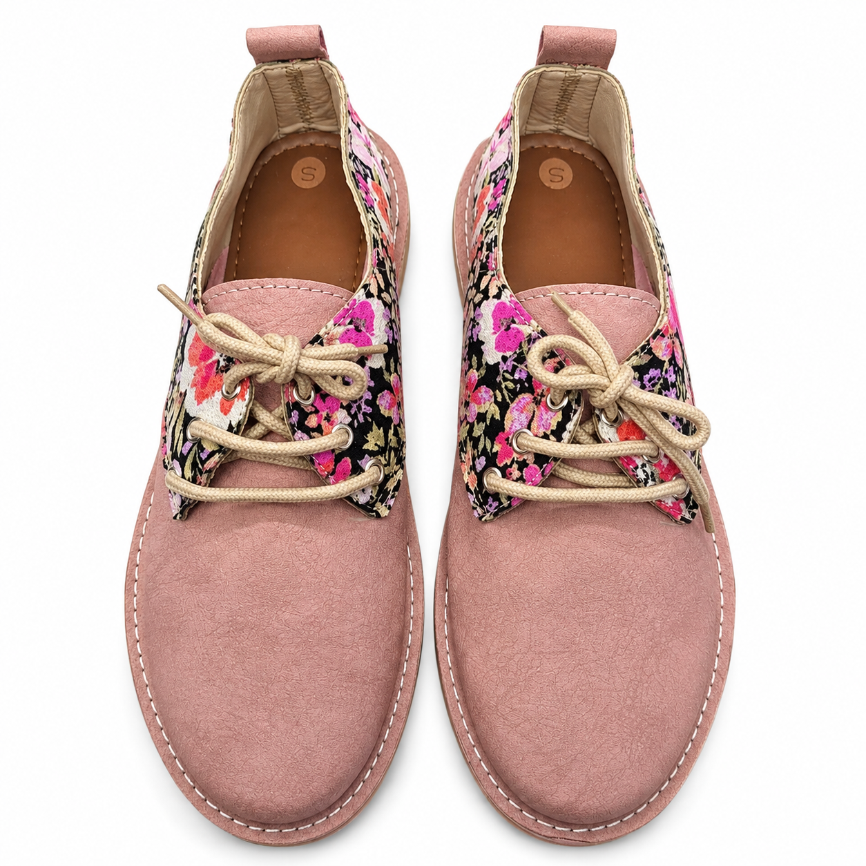 Pink Floral  Lace Up Veldskoen | Vellies